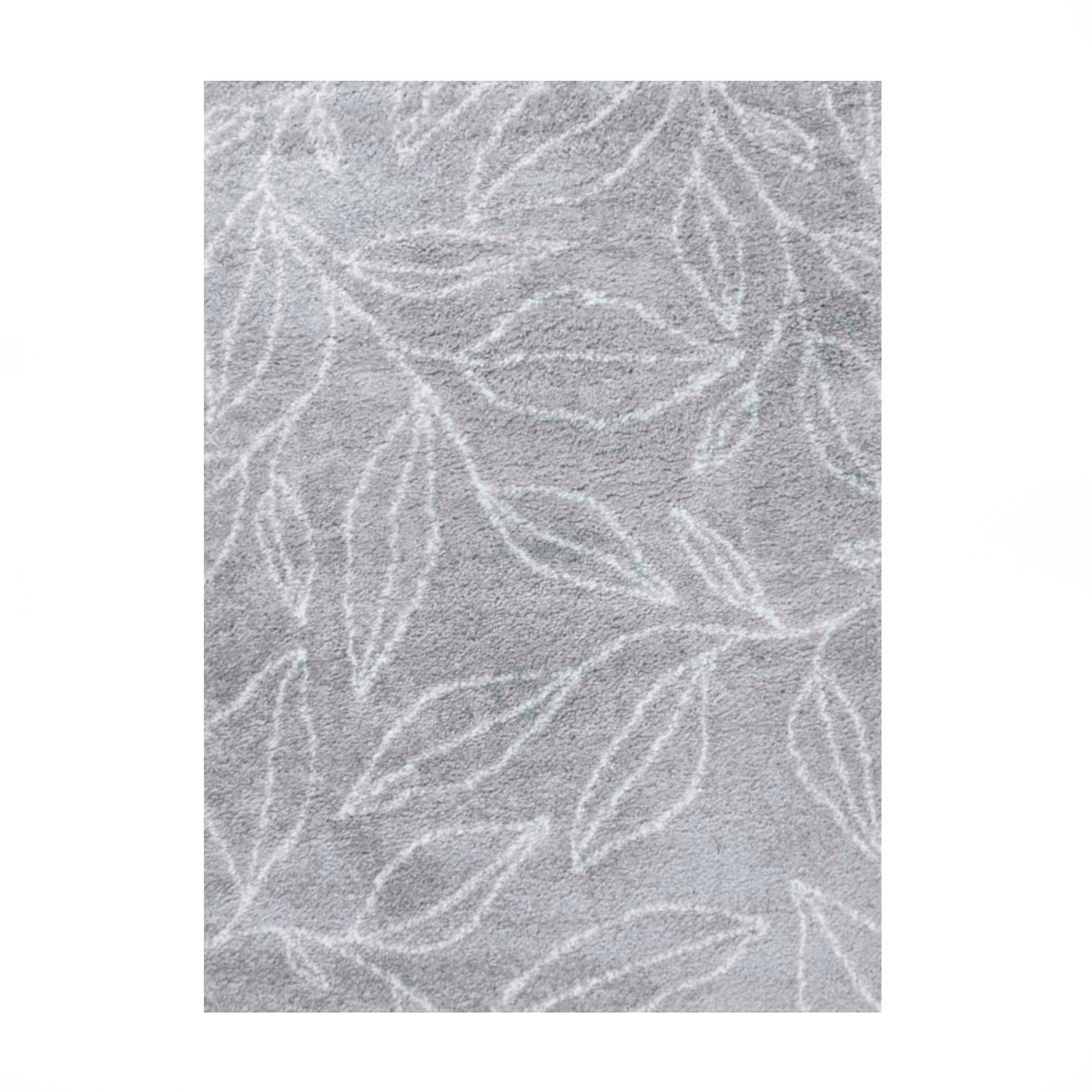  Superior Botanical Indoor Plush Shag Transitional Area Rug - Cream-Grey