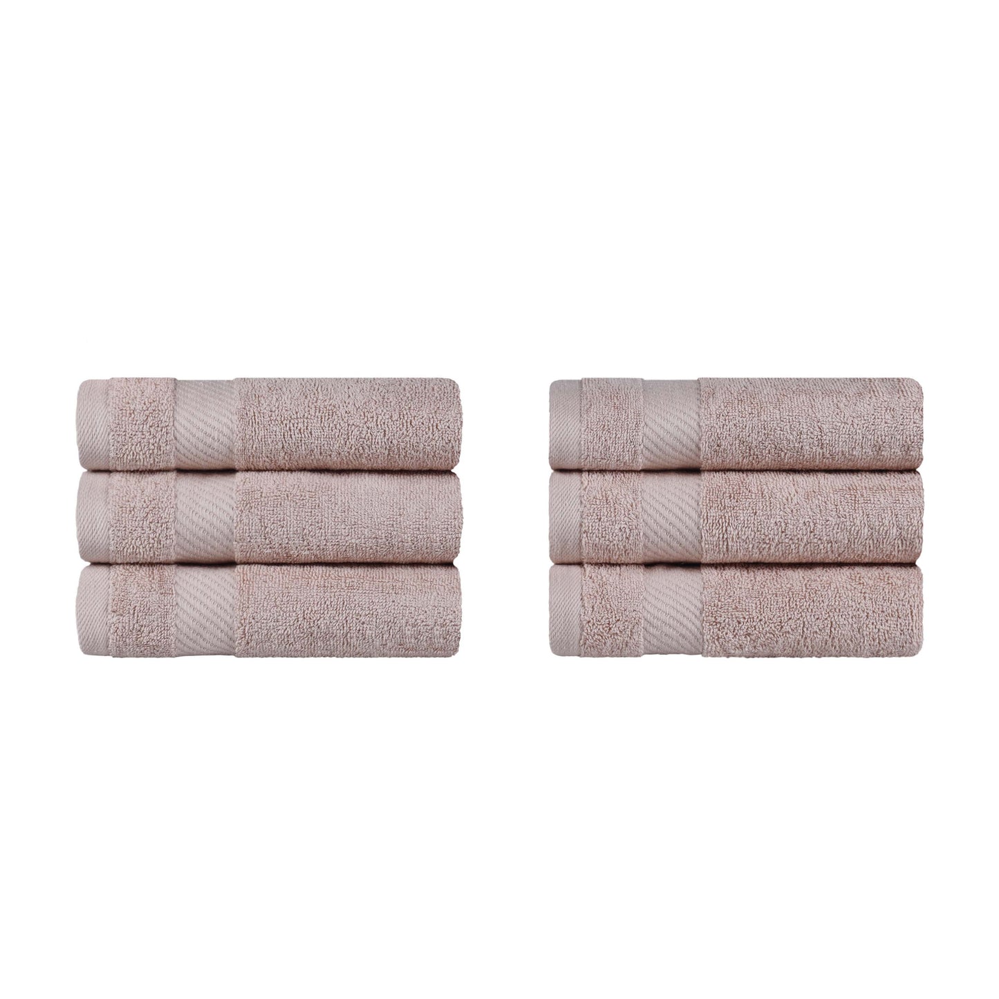 Egyptian Cotton Dobby Border Medium Weight 6 Piece Hand Towel Set