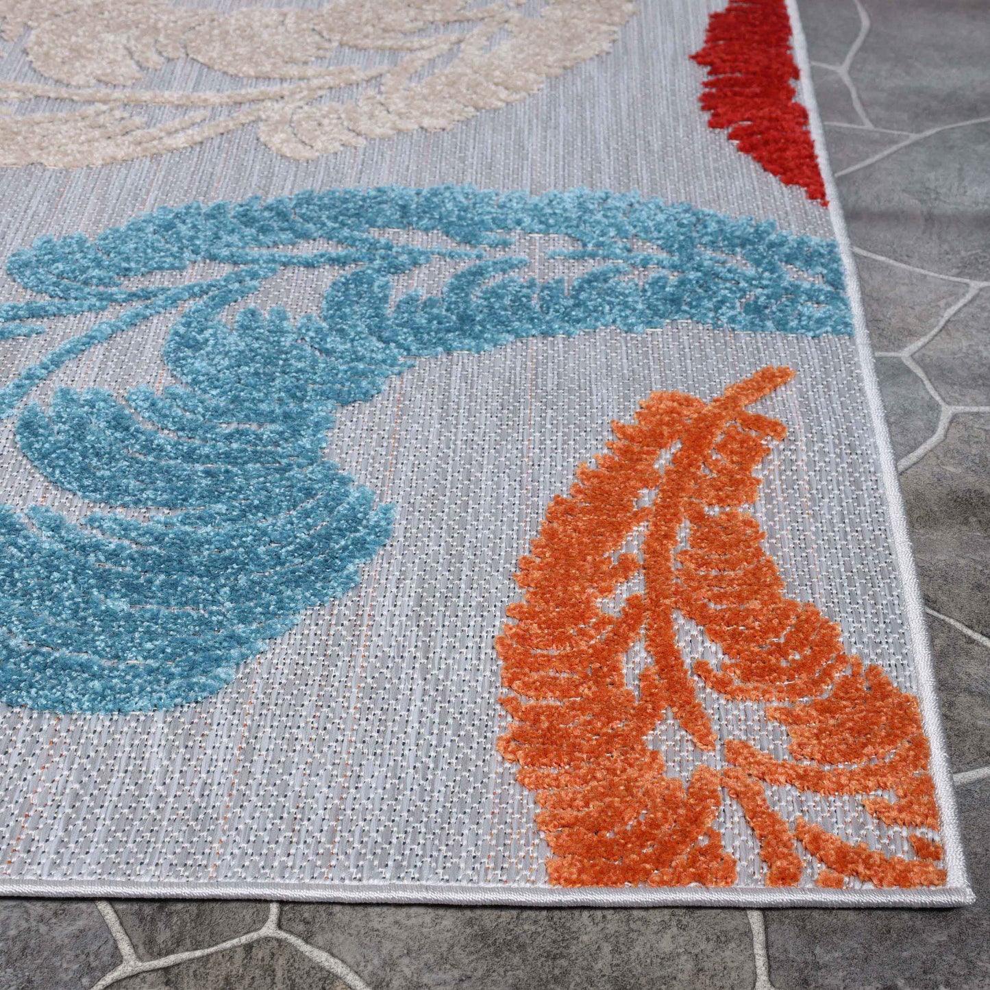 Feather Modern Bohemian Indoor Outdoor Area Rug - Multicolor