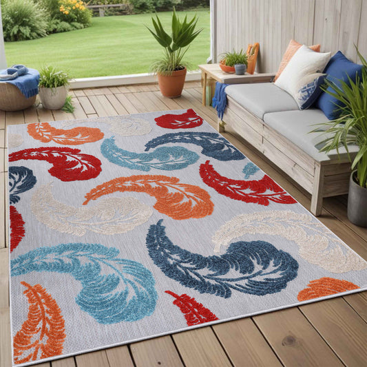 Feather Modern Bohemian Indoor Outdoor Area Rug