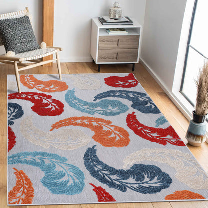 Feather Modern Bohemian Indoor Outdoor Area Rug