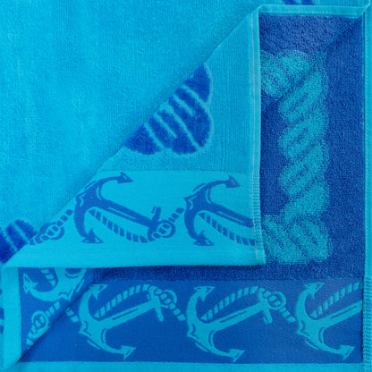 Superior Fisherman Anchor Oversized Beach Towel Set - Blue