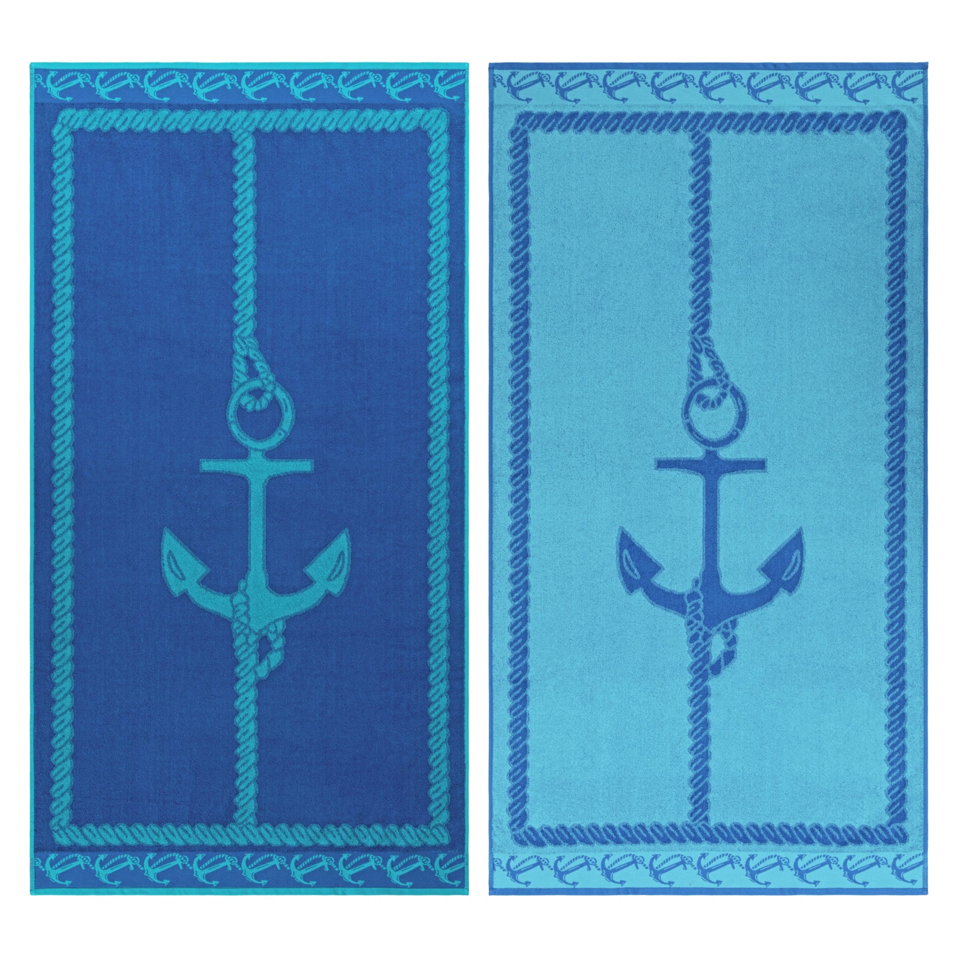 Superior Fisherman Anchor Oversized Beach Towel Set - Blue
