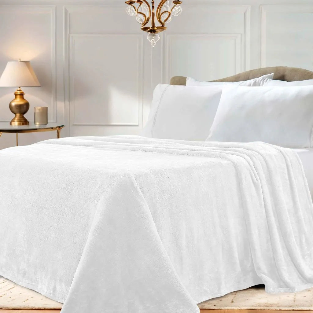 Fleece Plush Medium Weight Fluffy Soft Solid Decorative Blanket