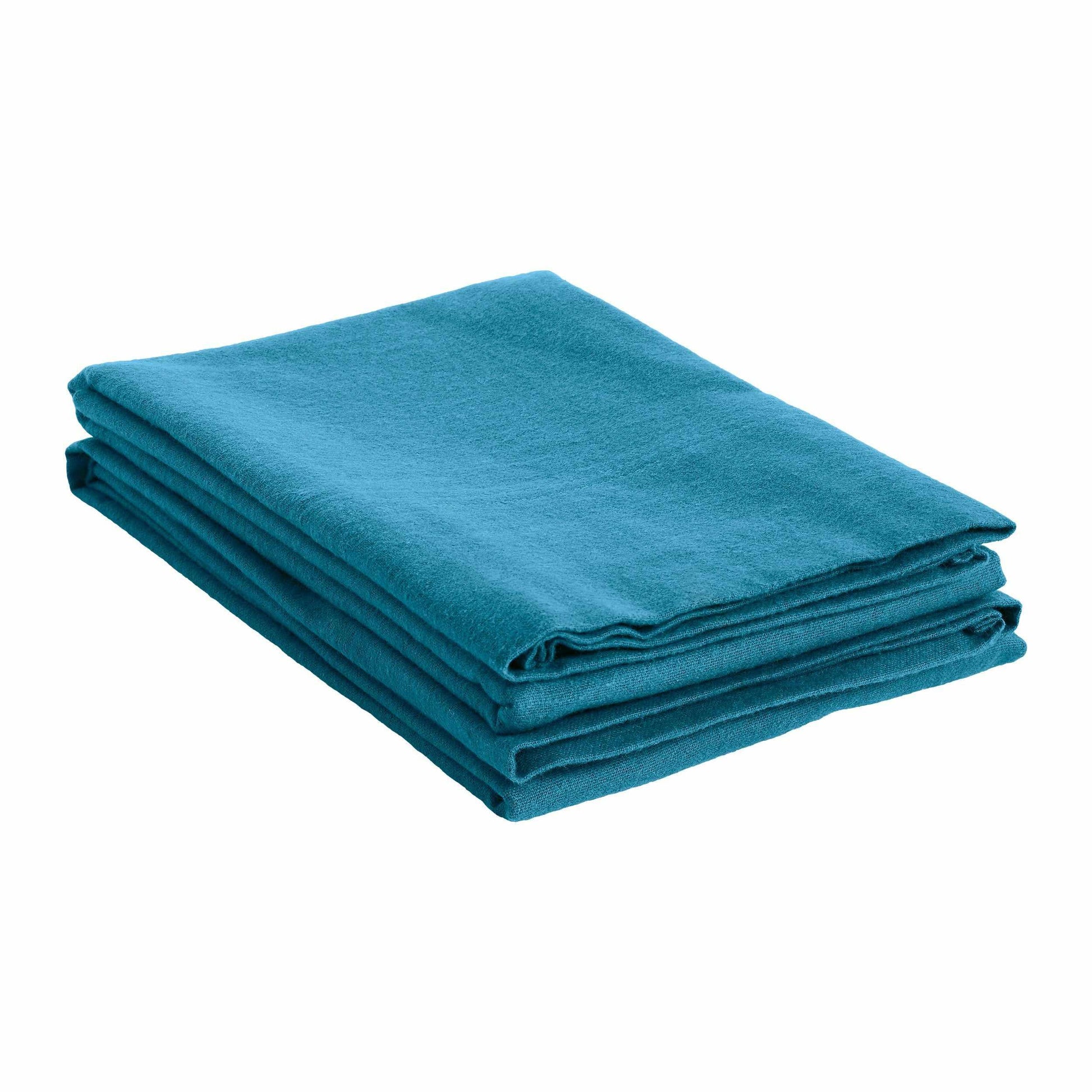 Fleur-de-Lis Cotton Flannel 2-Piece Pillowcase Set - Teal