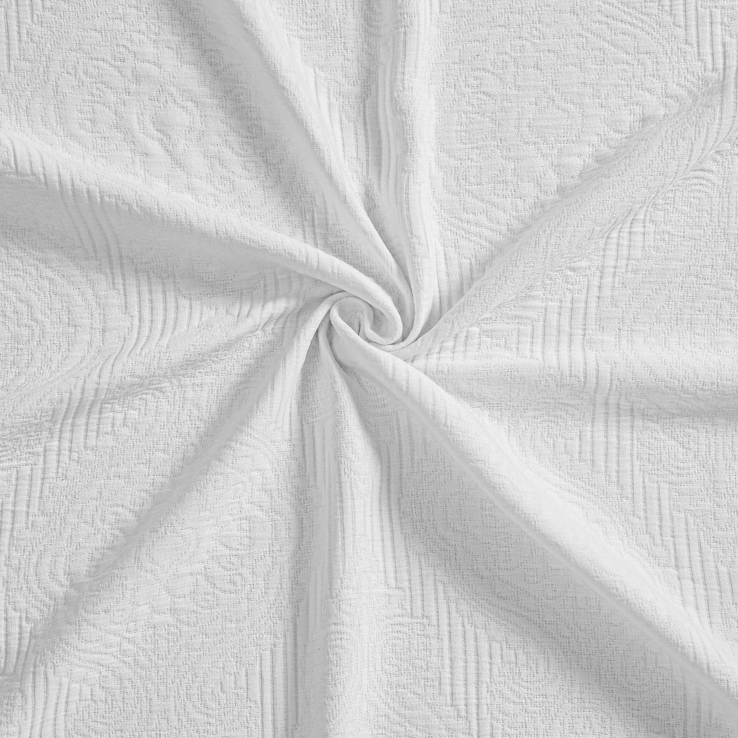 Florin Cotton Matelasse Weave Jacquard Scroll Medallion Bedspread Set - White