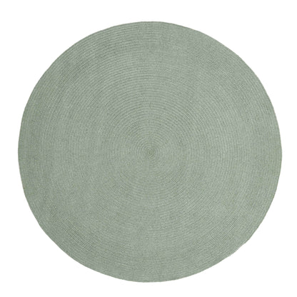 Bohemian Braided Indoor Outdoor Rugs Solid Round Area Rug - FogGreen