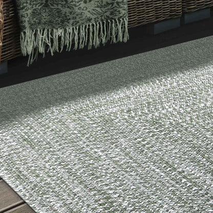 Multi Toned Braided Area Rug Bohemian Indoor Outdoor Rugs - FogGreen-White