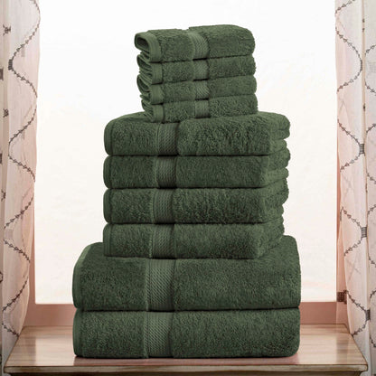 Madison Egyptian Cotton Pile Plush Heavyweight 10 Piece Towel Set