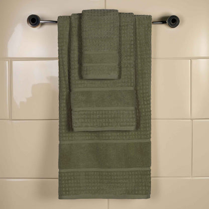 Napa Zero Twist Cotton Solid Waffle Honeycomb 3 Piece Towel Set