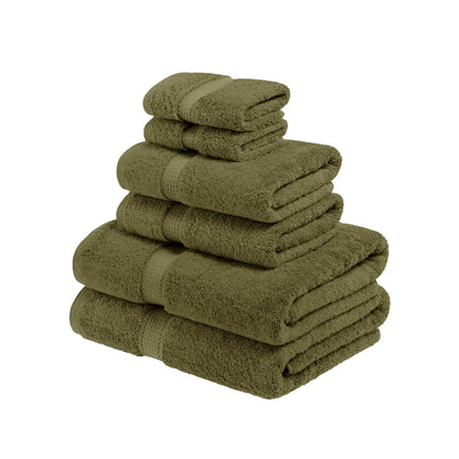 Madison Egyptian Cotton Pile Plush Heavyweight 6 Piece Towel Set