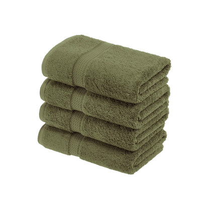 Egyptian Cotton Pile Plush Heavyweight Absorbent Bath Towel (Set of 4) - ForestGreen