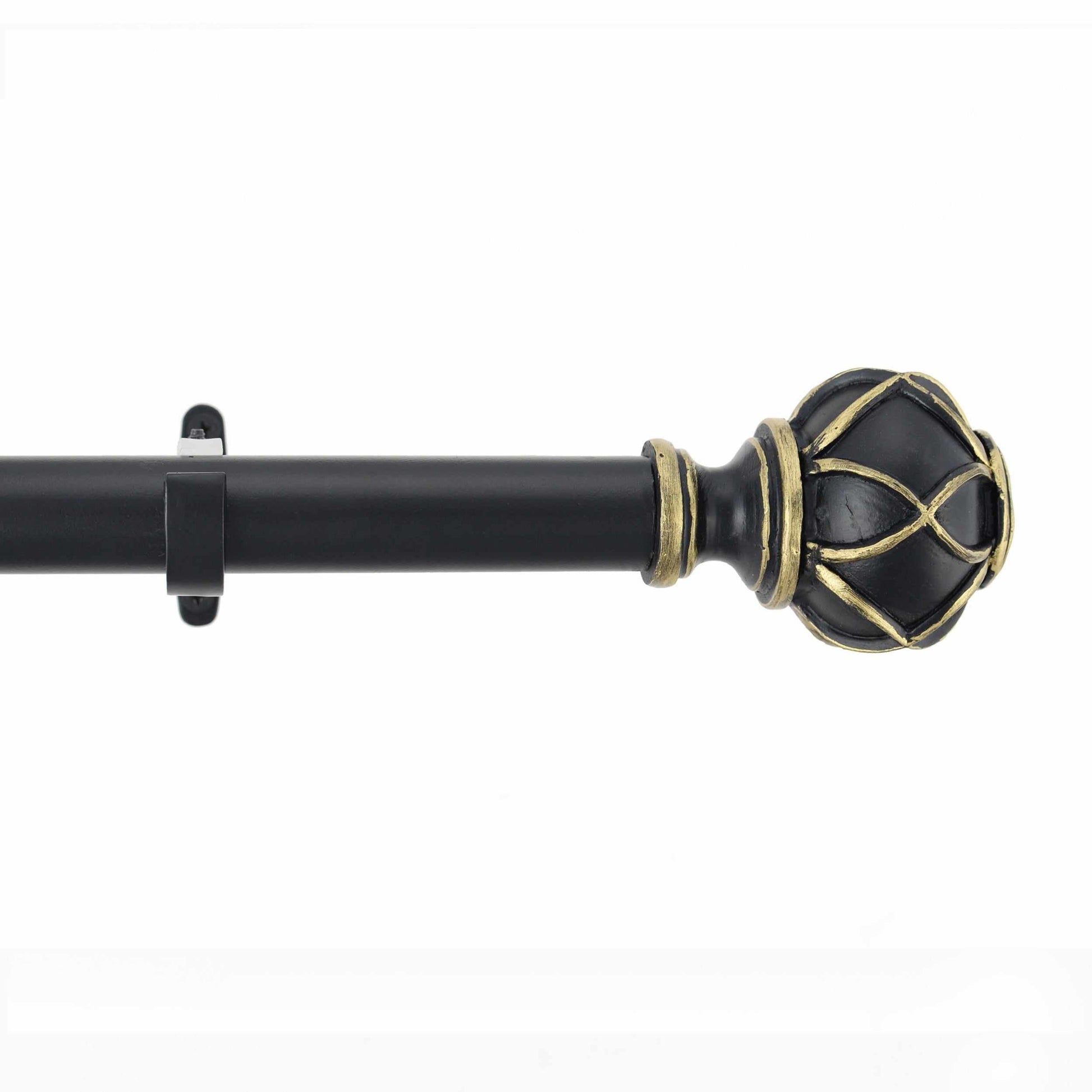  Friedrich Black and Gold Expandable Curtain Rod - Black-Gold