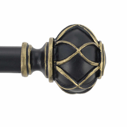  Friedrich Black and Gold Expandable Curtain Rod - Black-Gold