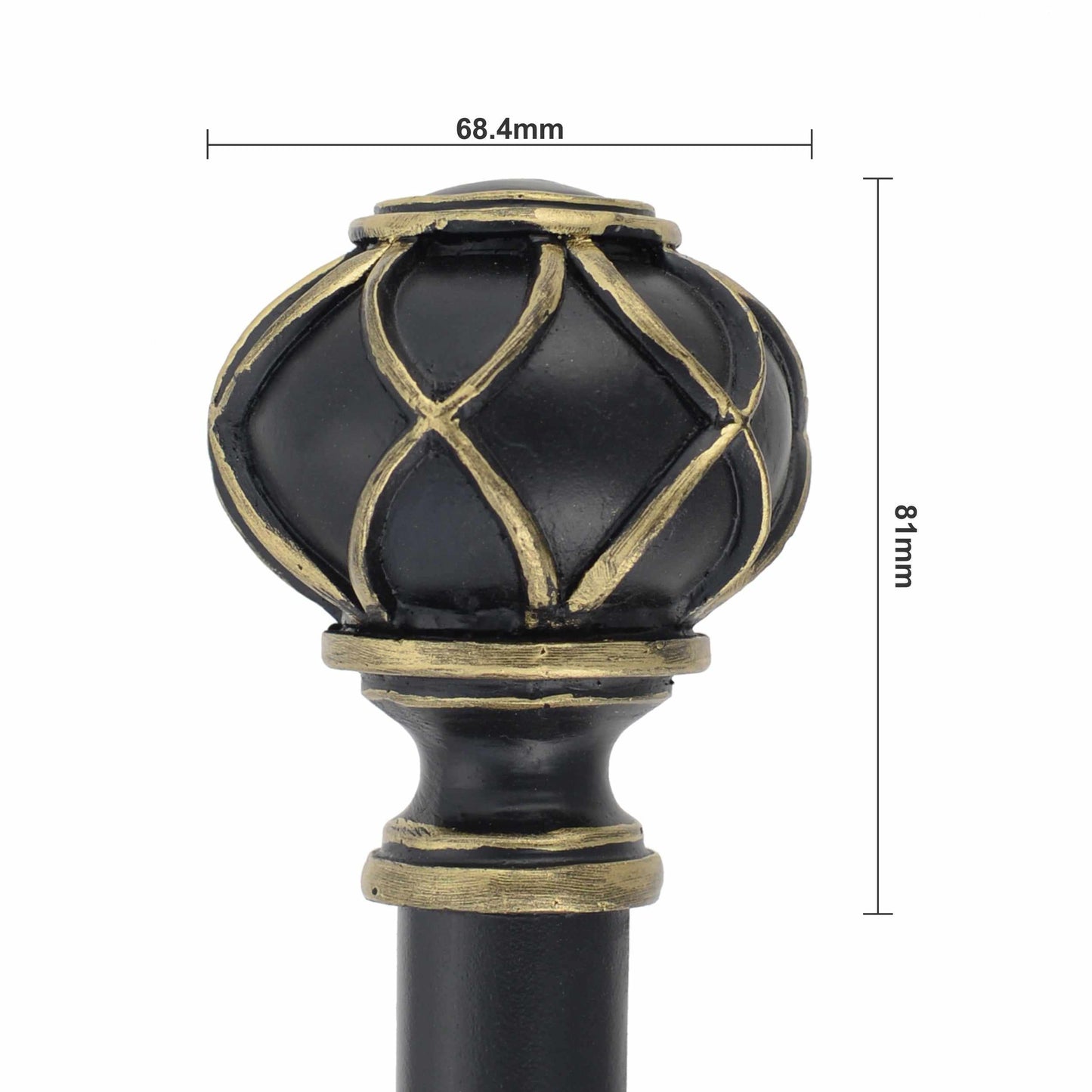  Friedrich Black and Gold Expandable Curtain Rod - Black-Gold