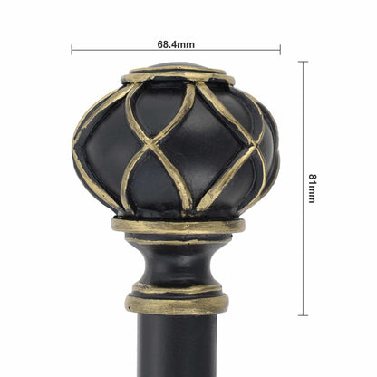  Friedrich Black and Gold Expandable Curtain Rod - Black-Gold