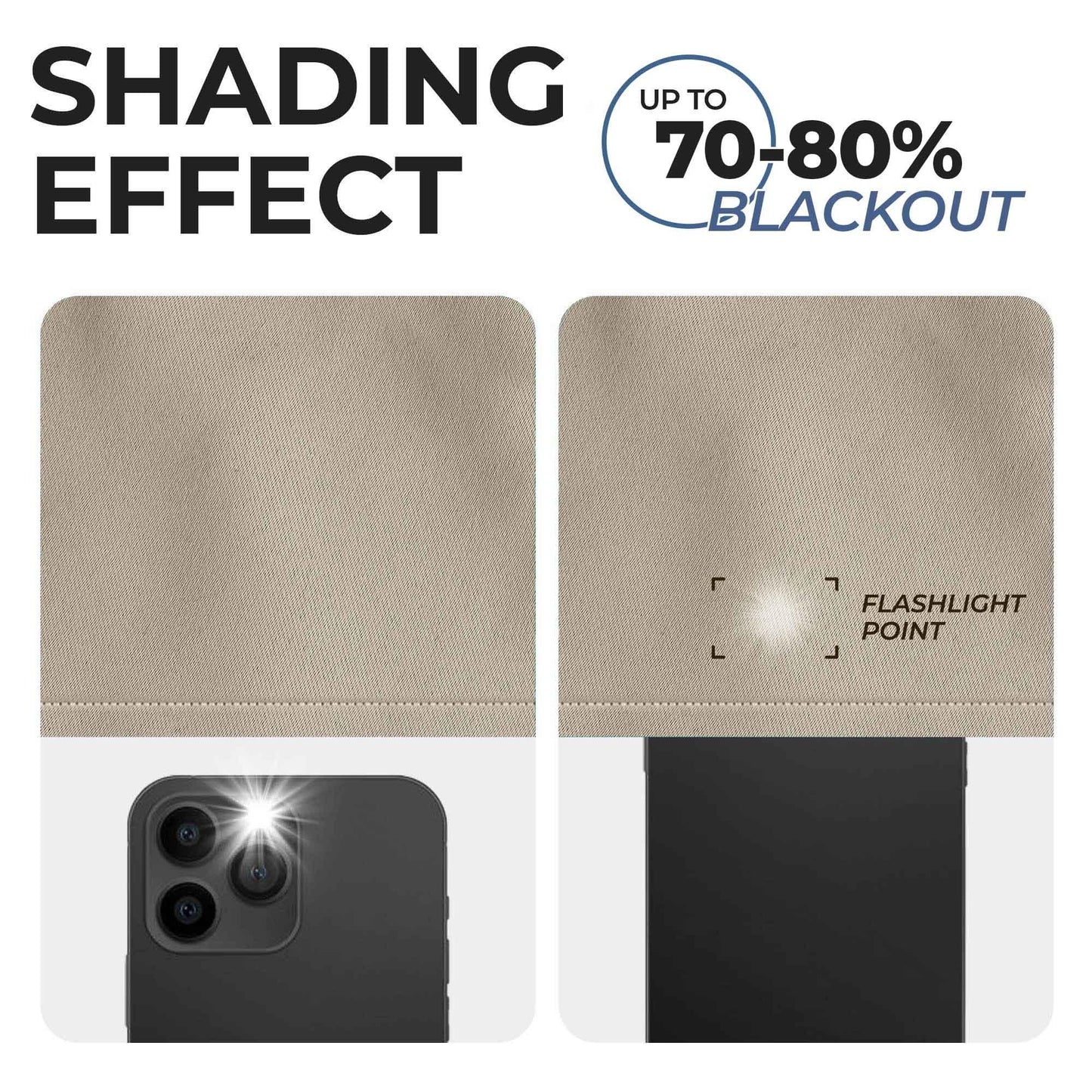 Linen Pattern Room Darkening Blackout Curtain Panel Set