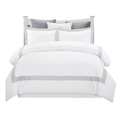 Superior Glenmont Embroidered Duvet Cover Set - White