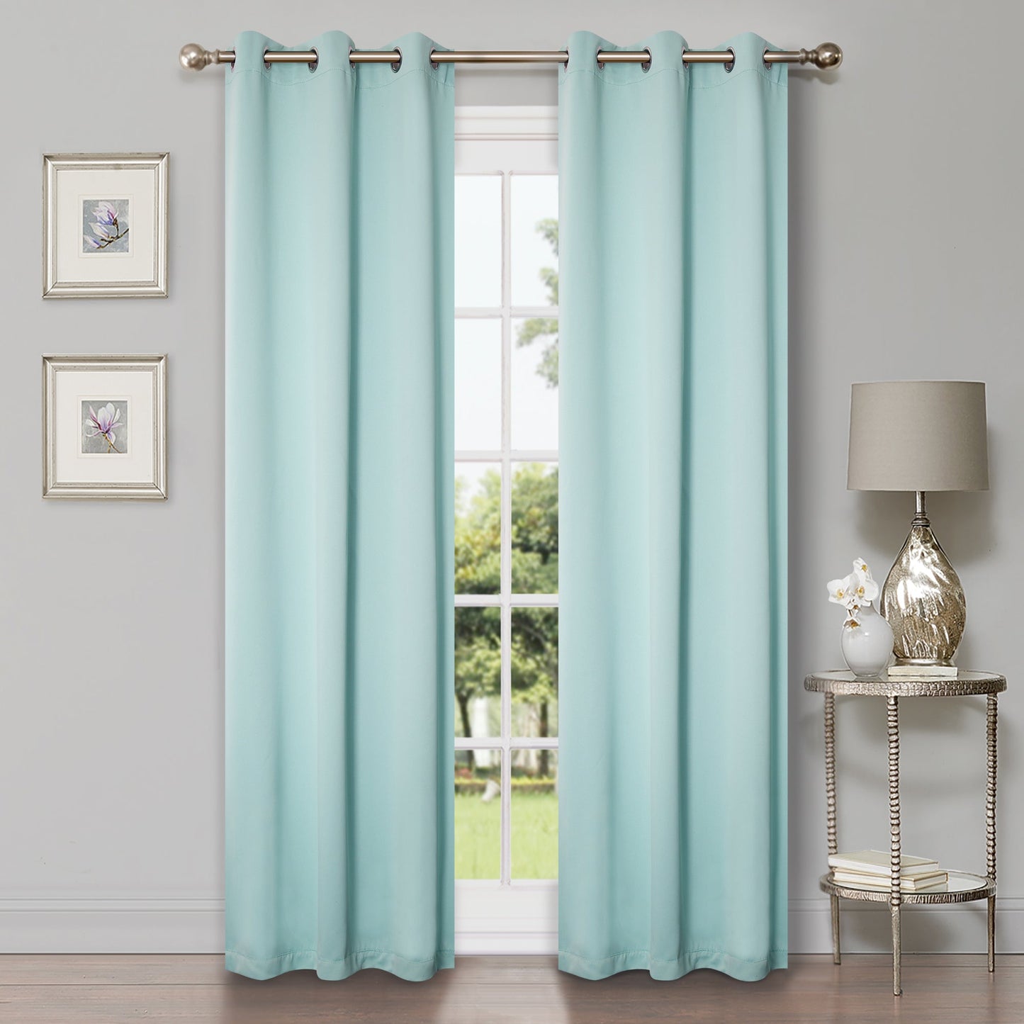 Solid Machine Washable Room Darkening Blackout Curtains, Set of 2 - GreenLily