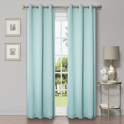 Solid Machine Washable Room Darkening Blackout Curtains, Set of 2 - GreenLily