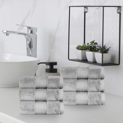 Superior Premium Turkish-Cotton Assorted Towel Set - Grey