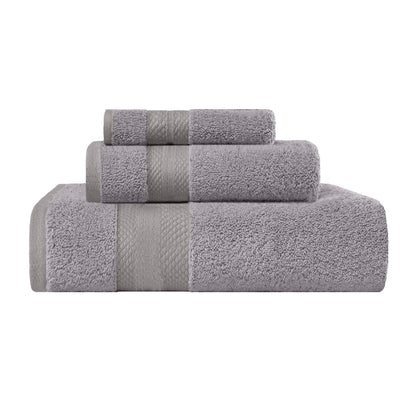 Superior Premium Turkish-Cotton Assorted Towel Set - Grey
