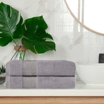 Superior Premium Turkish-Cotton Assorted Towel Set - Grey'