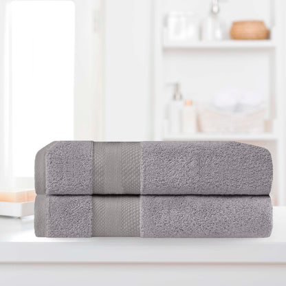 Superior Premium Turkish-Cotton Assorted Towel Set - Grey