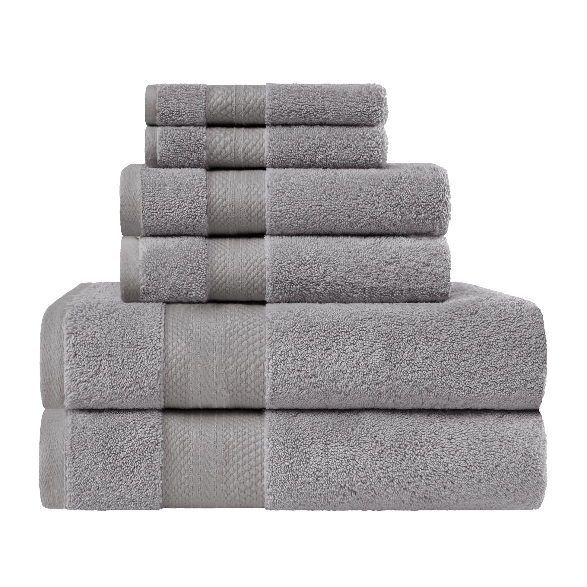 Superior Premium Turkish-Cotton Assorted Towel Set - Grey