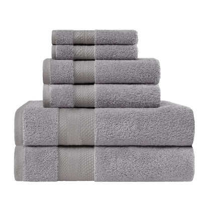 Superior Premium Turkish-Cotton Assorted Towel Set - Grey