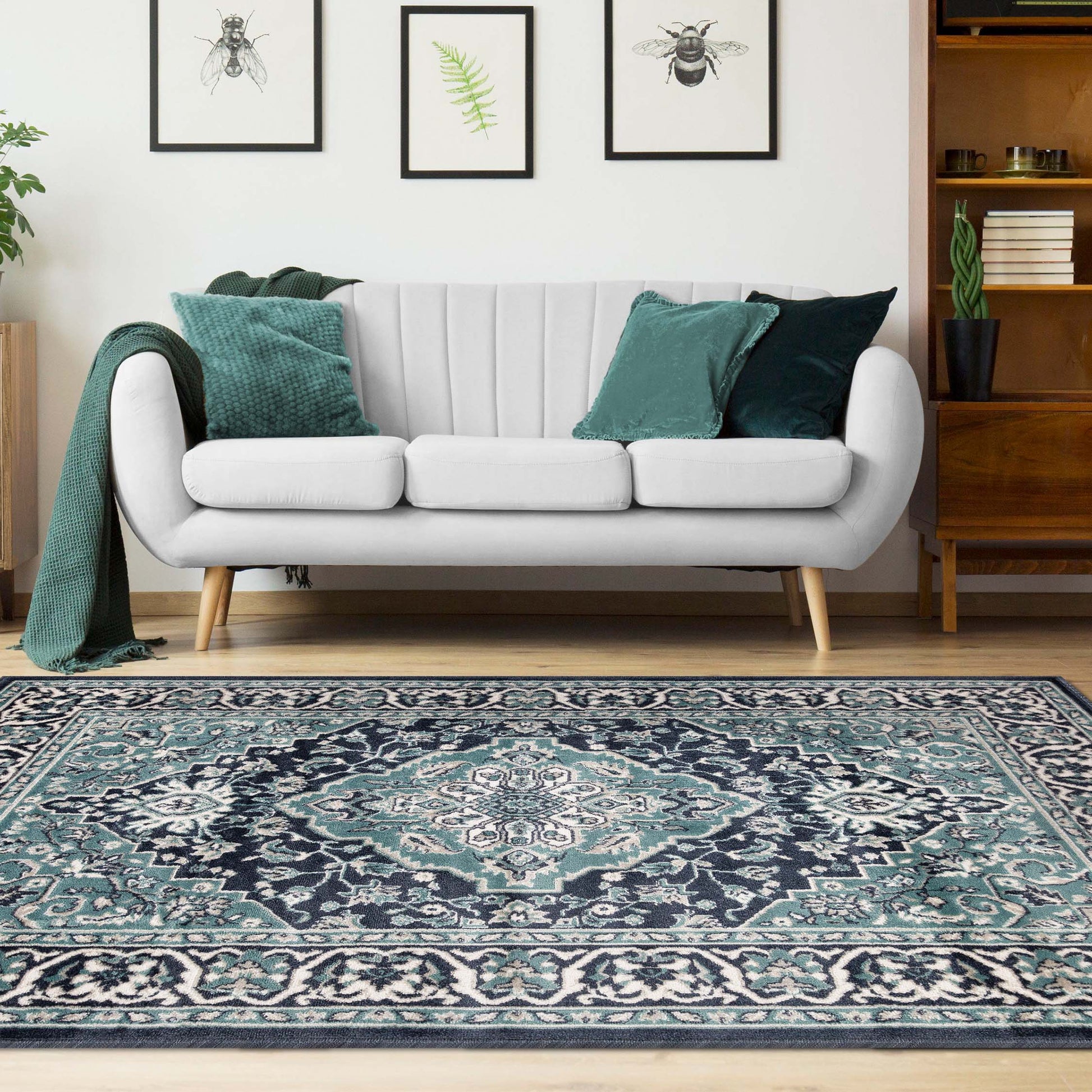 Glendale Traditional Floral Medallion Indoor Area Rug or Runner Rug - DeepRoyal