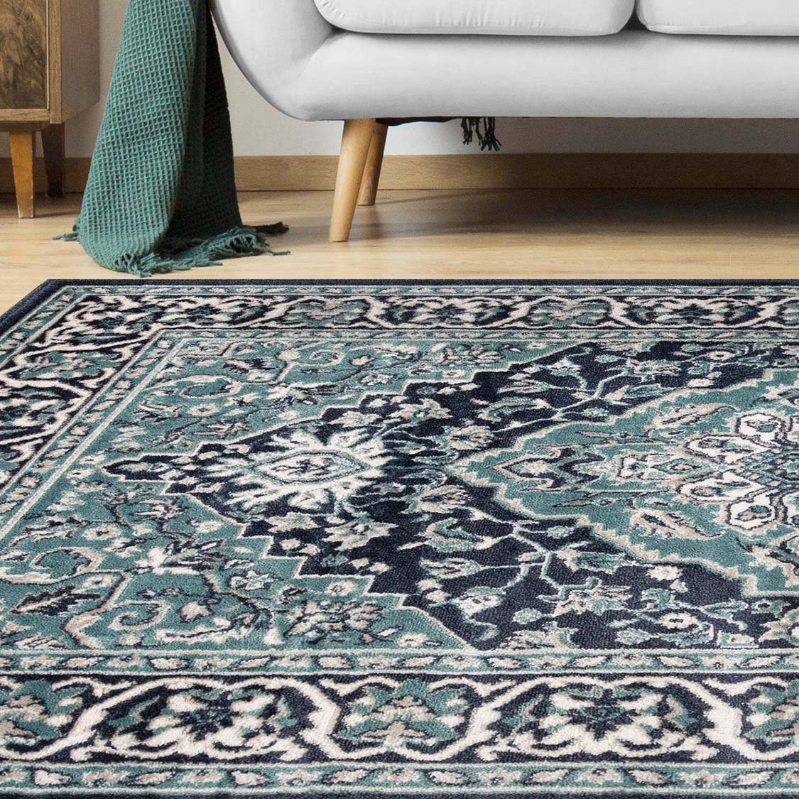 Glendale Traditional Floral Medallion Indoor Area Rug or Runner Rug - DeepRoyal