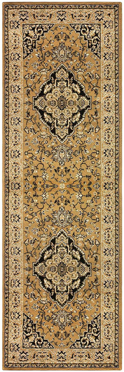 Glendale Traditional Floral Medallion Indoor Area Rug or Runner Rug - Gold