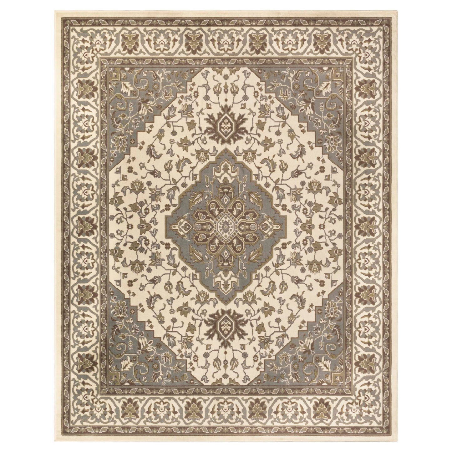 Glendale Traditional Floral Medallion Indoor Area Rug or Runner Rug - Green