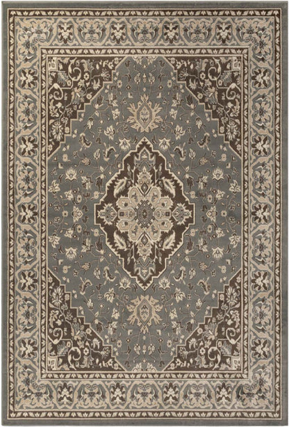 Glendale Traditional Floral Medallion Indoor Area Rug or Runner Rug - Gray