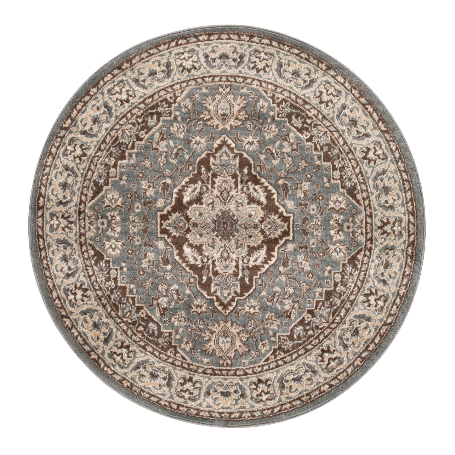 Glendale Traditional Floral Medallion Indoor Area Rug or Runner Rug - Gray