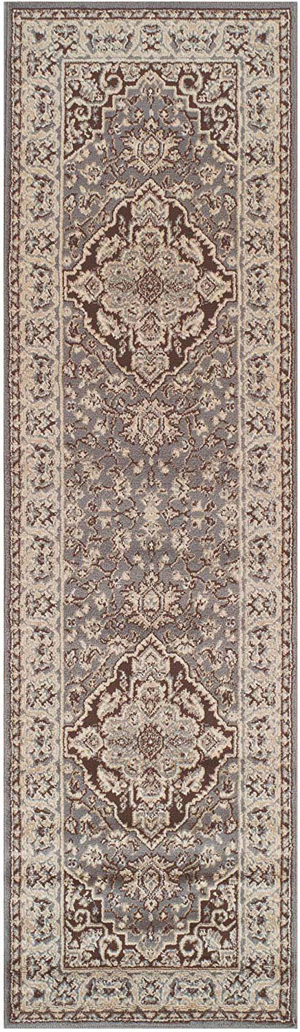 Glendale Traditional Floral Medallion Indoor Area Rug or Runner Rug - Gray