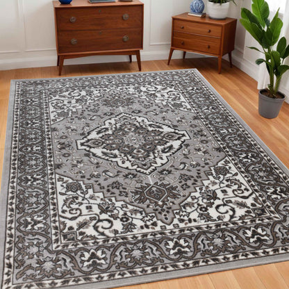 Glendale Traditional Floral Medallion Indoor Area Rug or Runner Rug - Rivulet