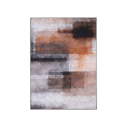 Goa Abstract Patchwork Washable Indoor Area Rug or Runner - Rust