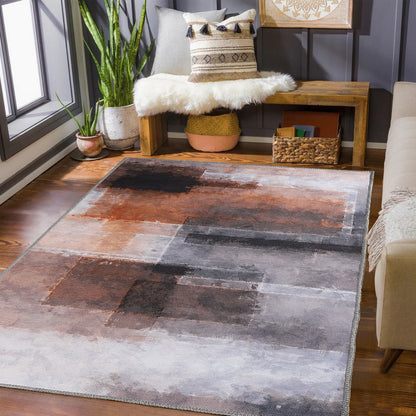 Goa Abstract Patchwork Washable Indoor Area Rug or Runner