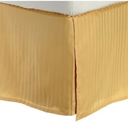 300 Thread Count Egyptian Cotton 15" Drop Striped Bed Skirt - Gold