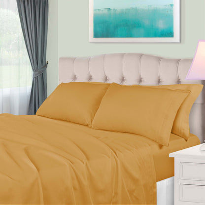 Superior Premium 650 Thread Count Egyptian Cotton Solid Deep Pocket Sheet Set - Gold
