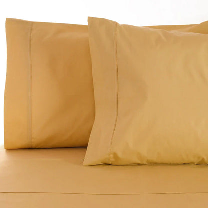 Egyptian Cotton 530 Thread Count Solid Pillowcases Set of 2 - Gold