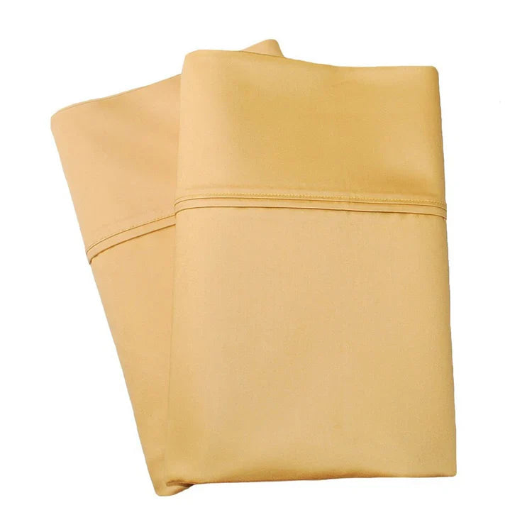 1000 Thread Count Cotton Blend Solid Pillowcase Set - Gold