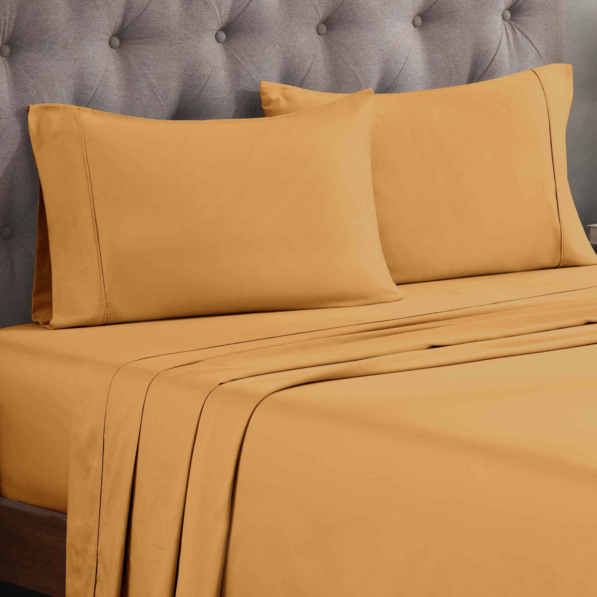 Egyptian Cotton 300 Thread Count Solid Deep Pocket Sheet Set - Gold