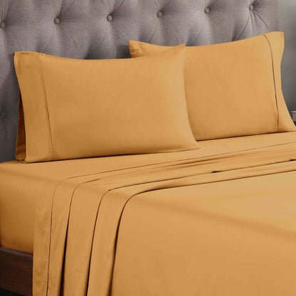 Egyptian Cotton 300 Thread Count Solid Deep Pocket Sheet Set - Gold