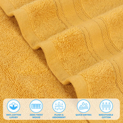 Belmont Zero Twist Cotton Medium Weight 3 Piece Towel Set
