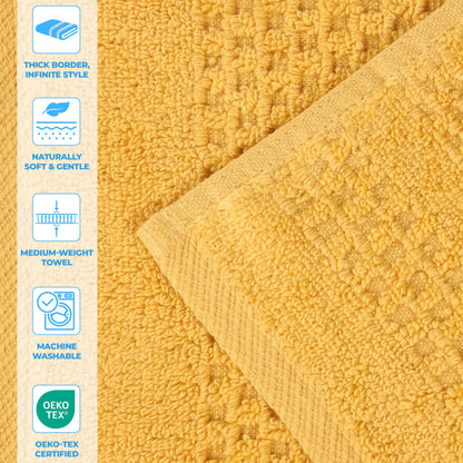 Playa Zero Twist Cotton Solid Waffle Textured 3 Piece Towel Set