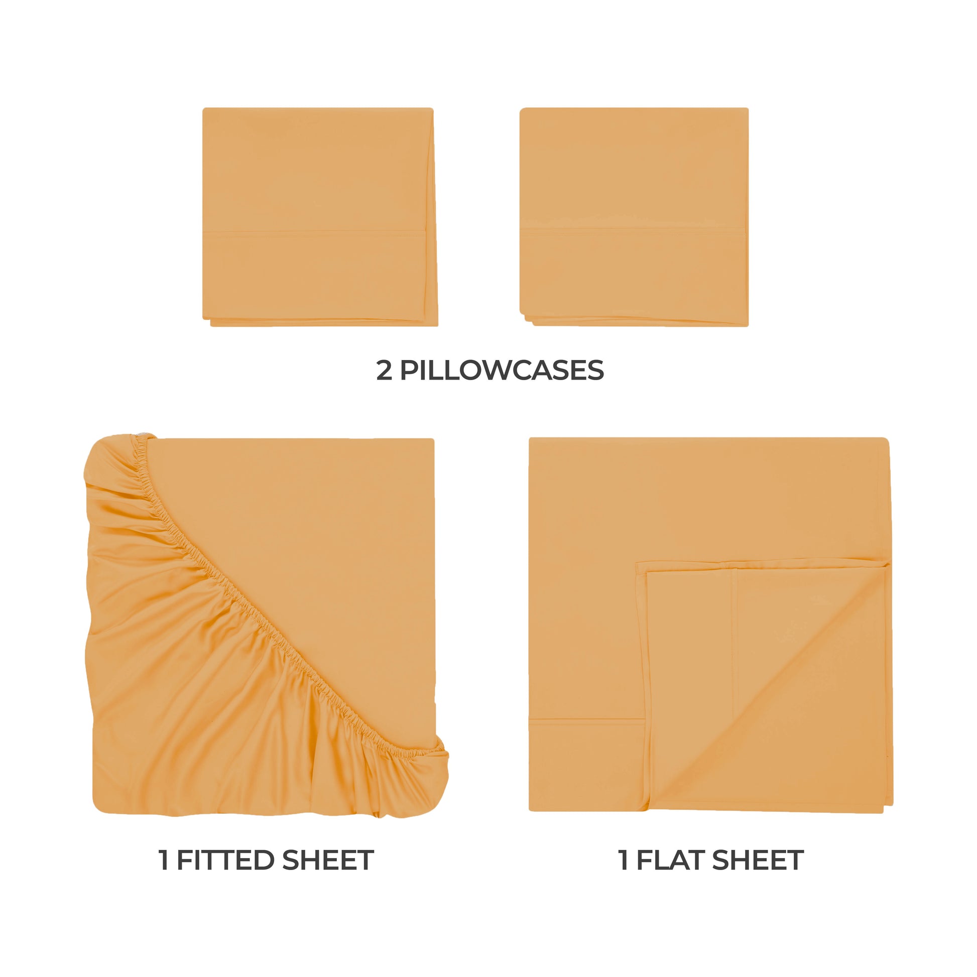 Egyptian Cotton 300 Thread Count Solid Deep Pocket Sheet Set - Gold