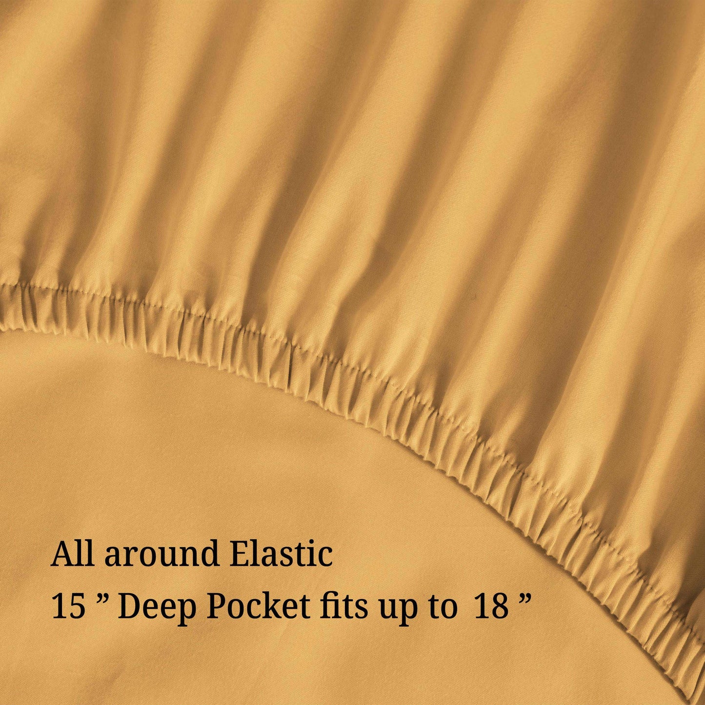 Egyptian Cotton 300 Thread Count Solid Deep Pocket Sheet Set - Gold